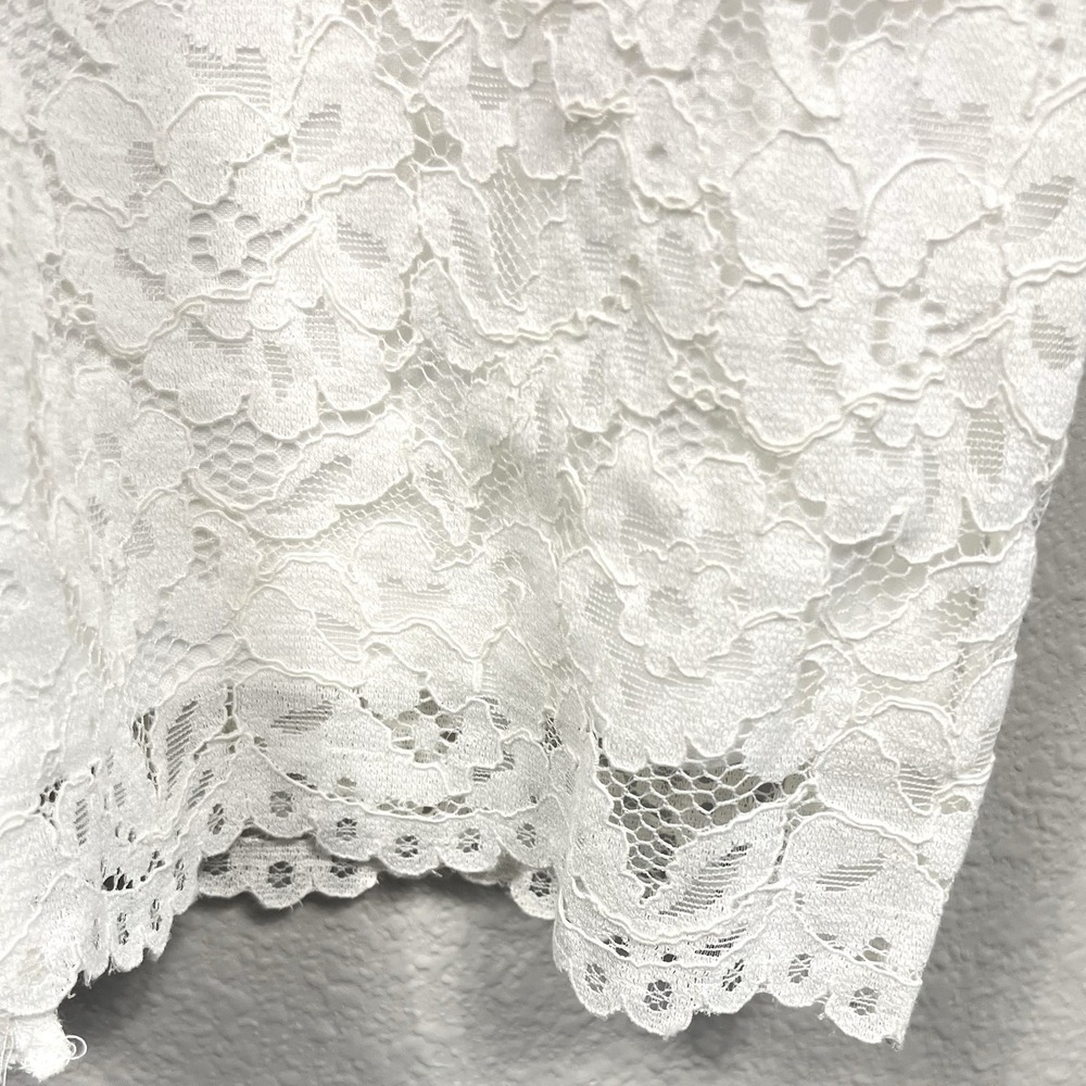 Blāshe‎ White Floral Lace Sleeveless Mini Sheath Dress NWT Size M Bridal Event - Picture 5 of 13